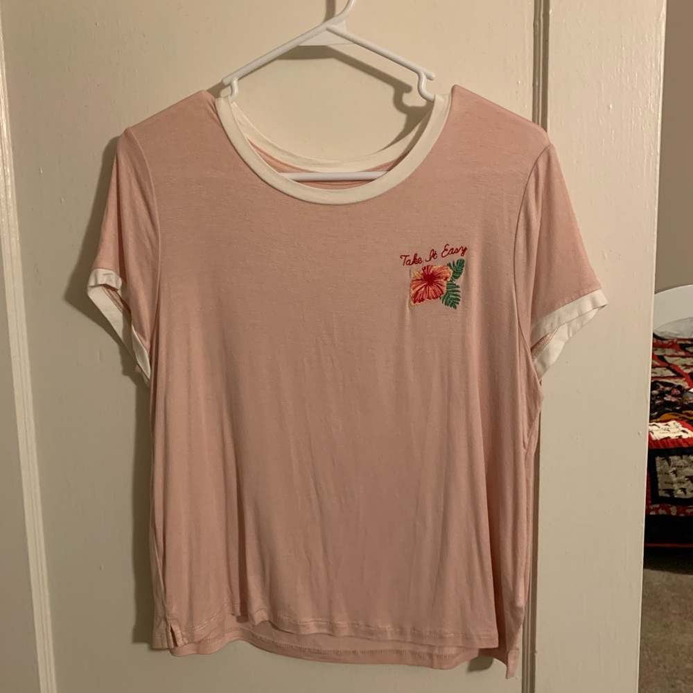 Baby pink cropped T-shirt Aeropostale